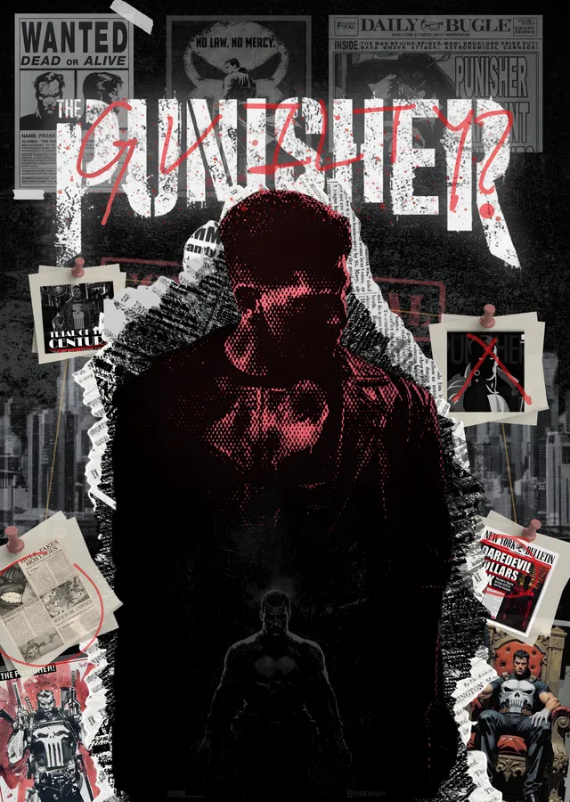 The Punisher - Gazete Kolajı metal tablo