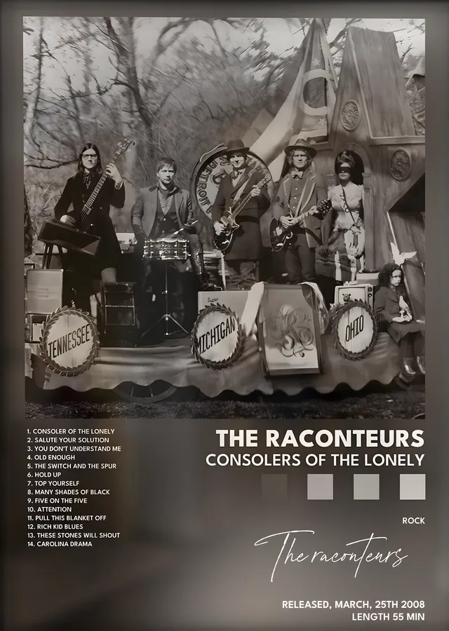 The Raconteurs: Consolers of the Lonely metal tablo