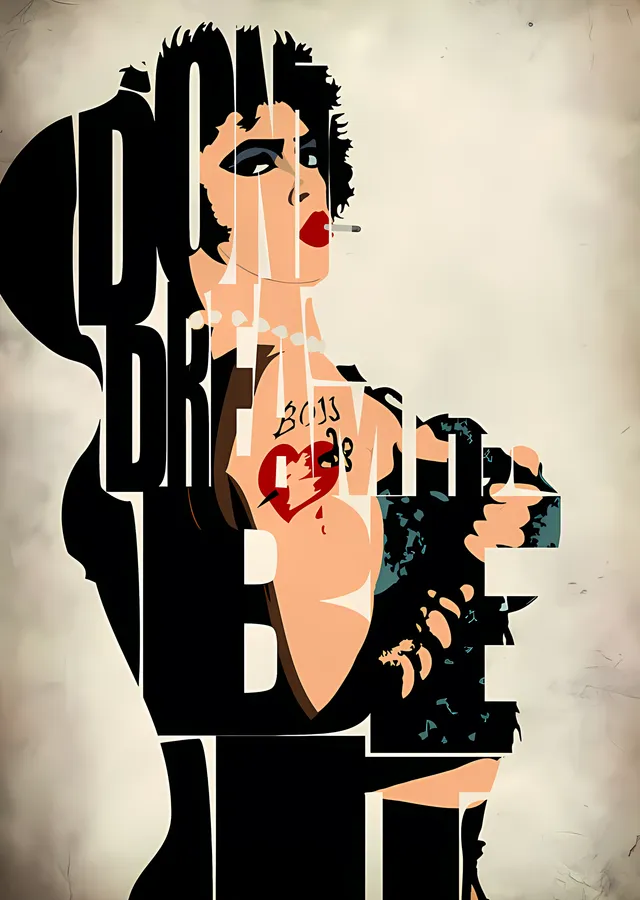 Dr. Frank-N-Furter - Tipografi Portre metal tablo