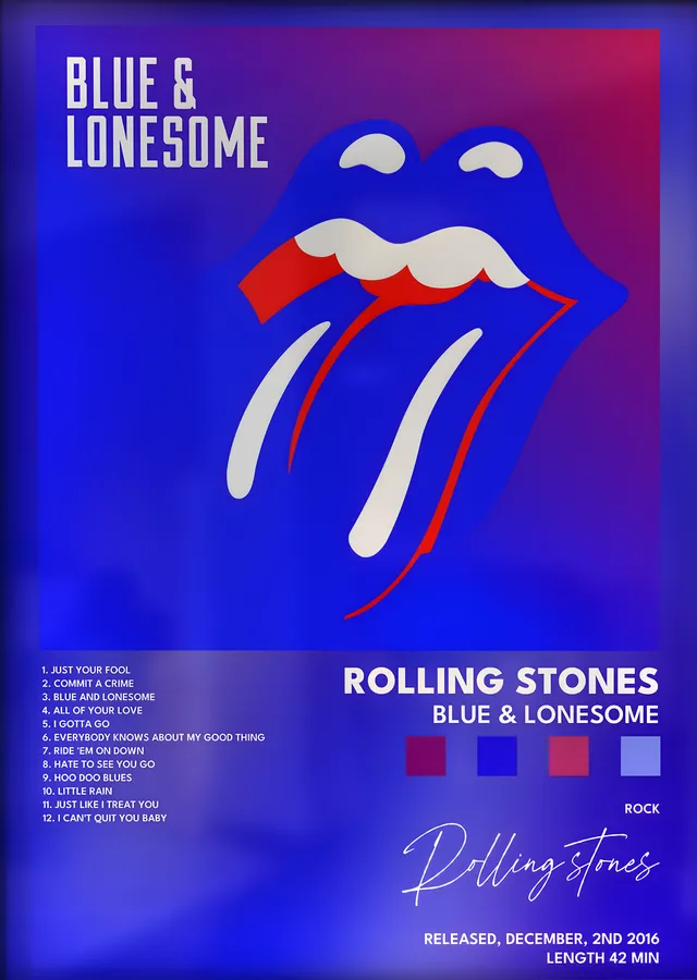 The Rolling Stones: Blue & Lonesome metal tablo