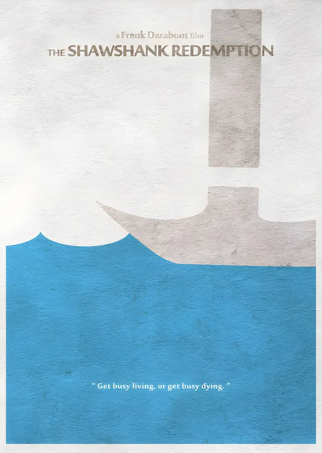 The Shawshank Redemption: Minimal Mavi metal tablo