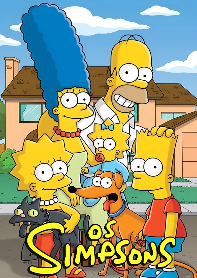 The Simpsons - Ev Önünde Aile metal tablo