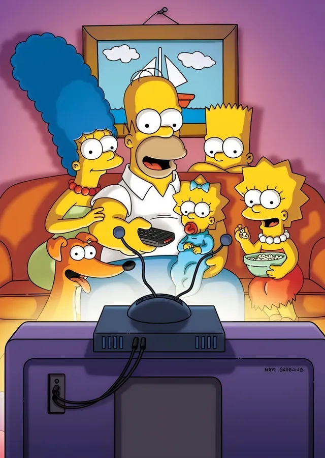 The Simpsons - Kanepe Sahnesi metal tablo