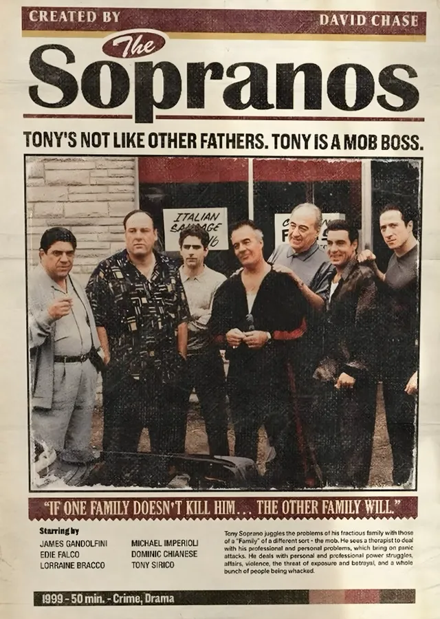 The Sopranos - Gazete Kupürü metal tablo