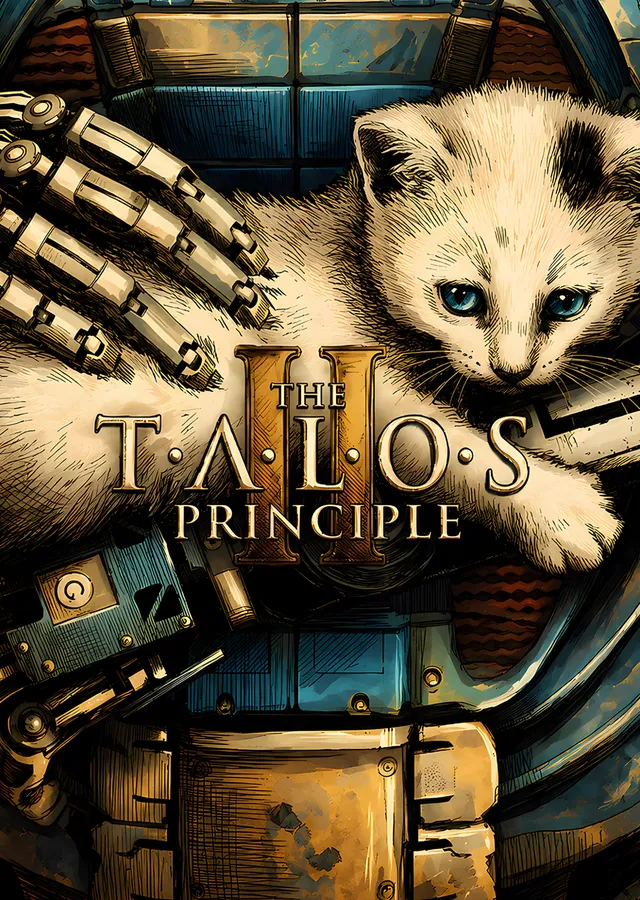 The Talos Principle II: Robot Kolundaki Kedi Yavrusu metal tablo