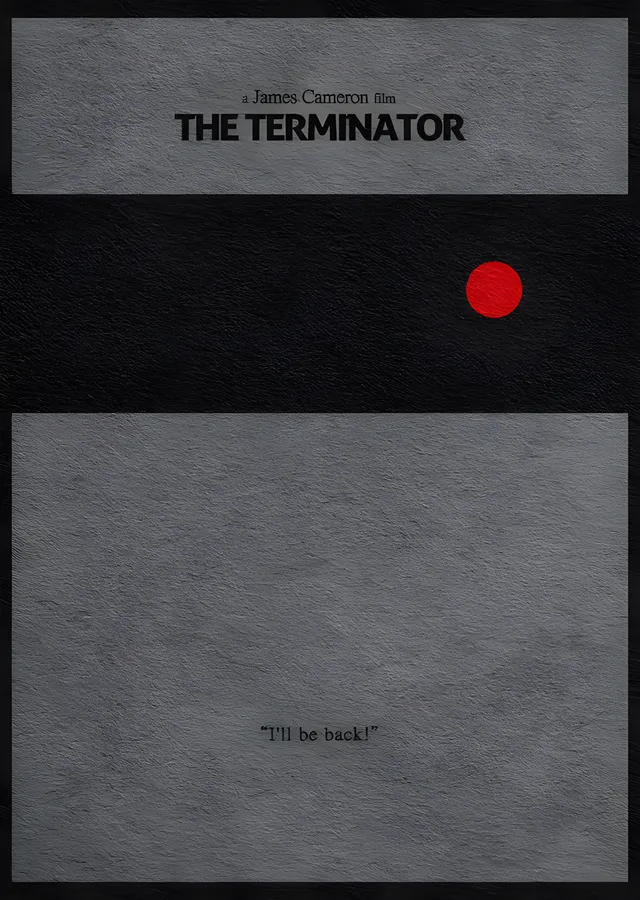 The Terminator: Minimal Kırmızı Nokta metal tablo