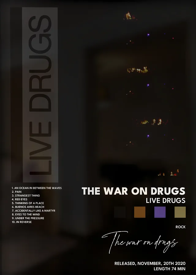 The War on Drugs: Live Drugs metal tablo