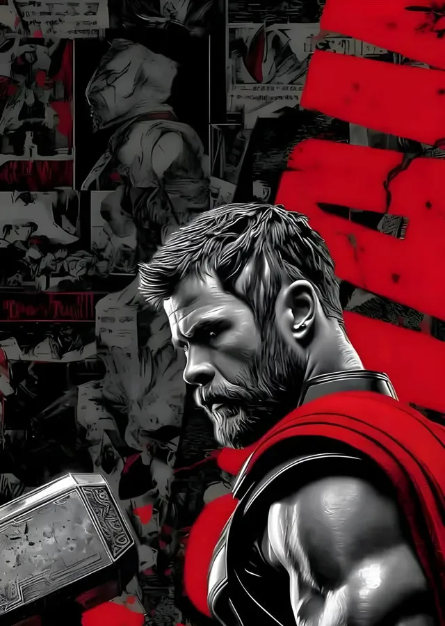 Thor - Çizgi Roman Kolajı metal tablo