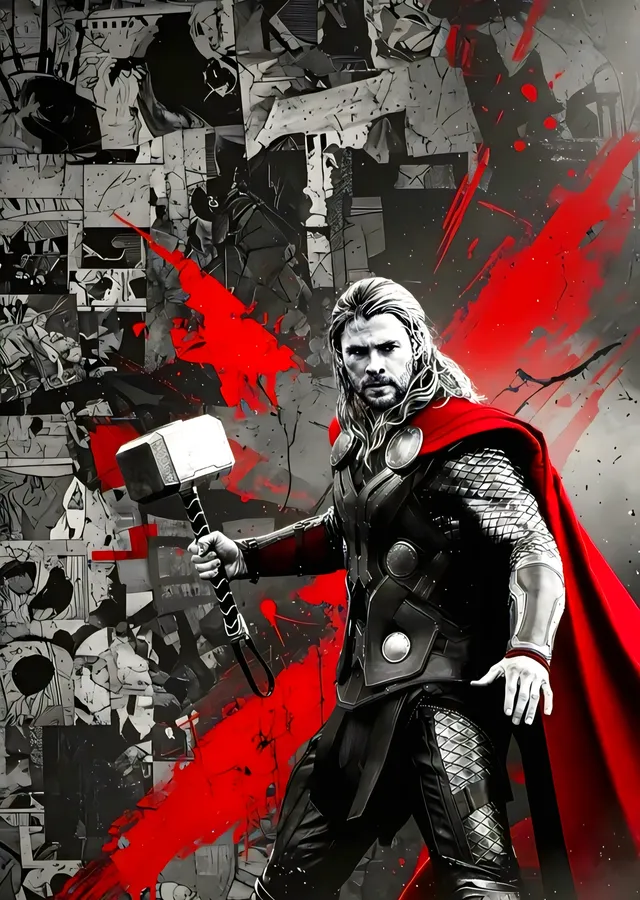 Thor - Kolaj metal tablo