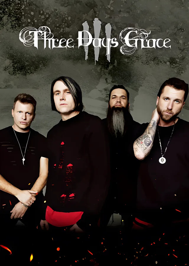 Three Days Grace - Grup Fotoğrafı metal tablo