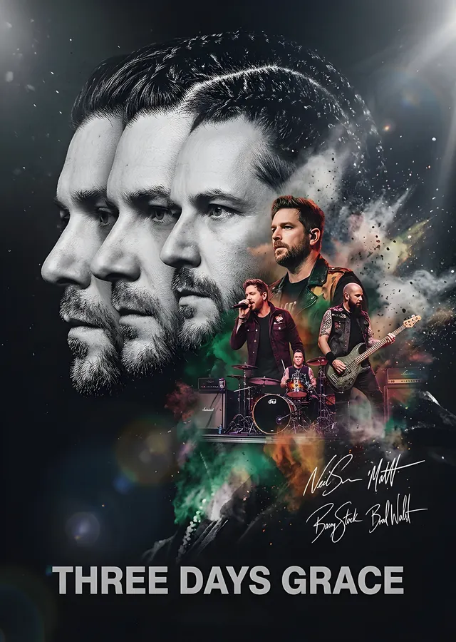 Three Days Grace - Üyeler metal tablo