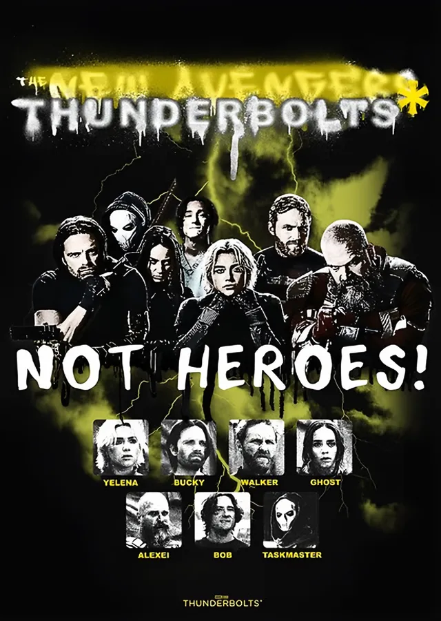 Thunderbolts - Not Heroes metal tablo