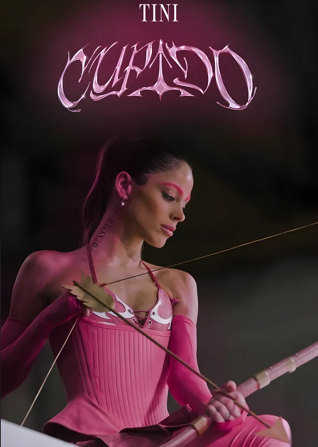 TINI - Cupido Pembe metal tablo
