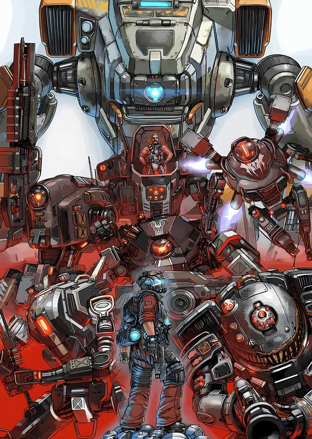Titanfall: Hurda Yığınında Dev Titan metal tablo