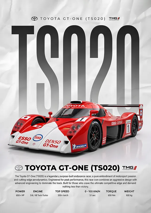 Toyota GT-One TS020: Le Mans Yarış Aracı metal tablo
