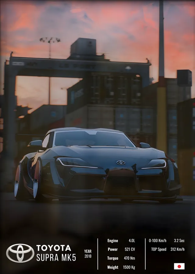 Toyota Supra MK5 metal tablo