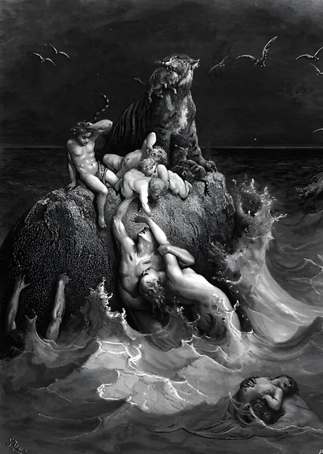 Tufan Kayalığı - Gustave Doré metal tablo