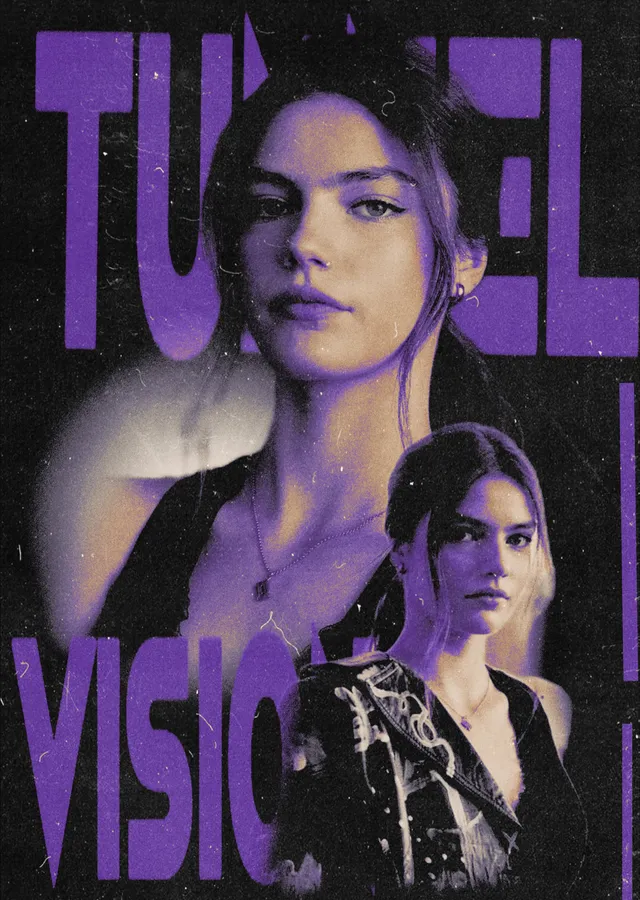 Tunnel Vision - Mor Kolaj Afiş metal tablo