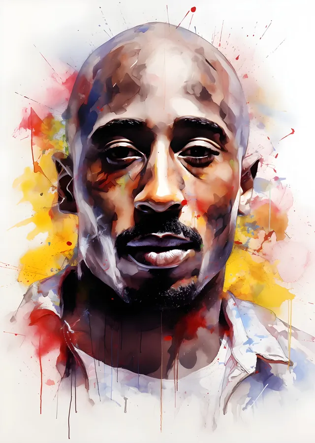 Tupac Shakur Sucolor Portre metal tablo