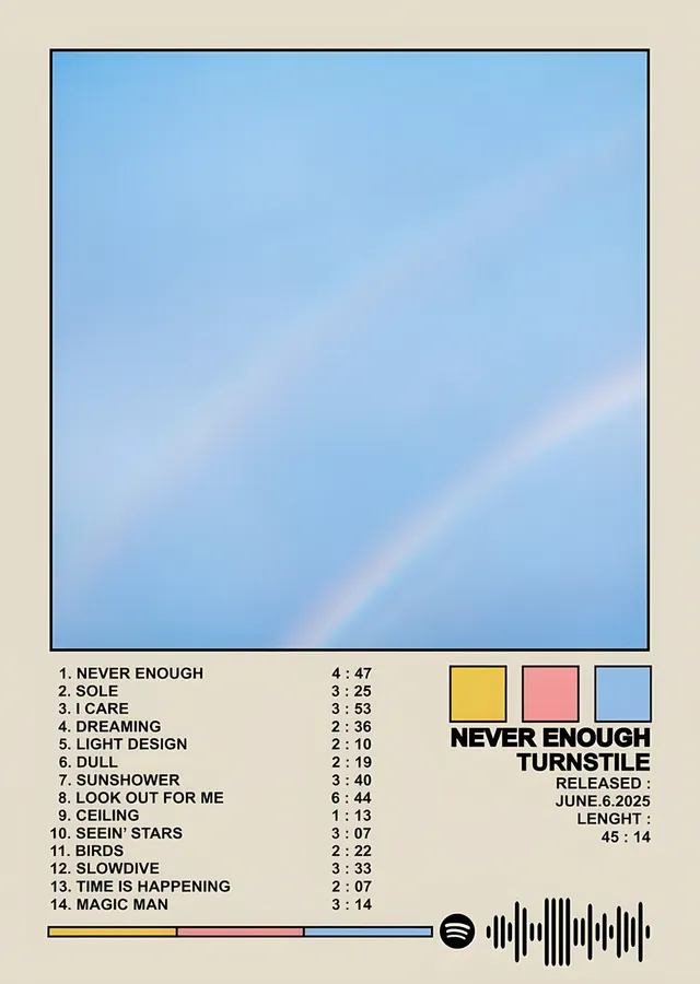 Turnstile - Never Enough Kapak metal tablo