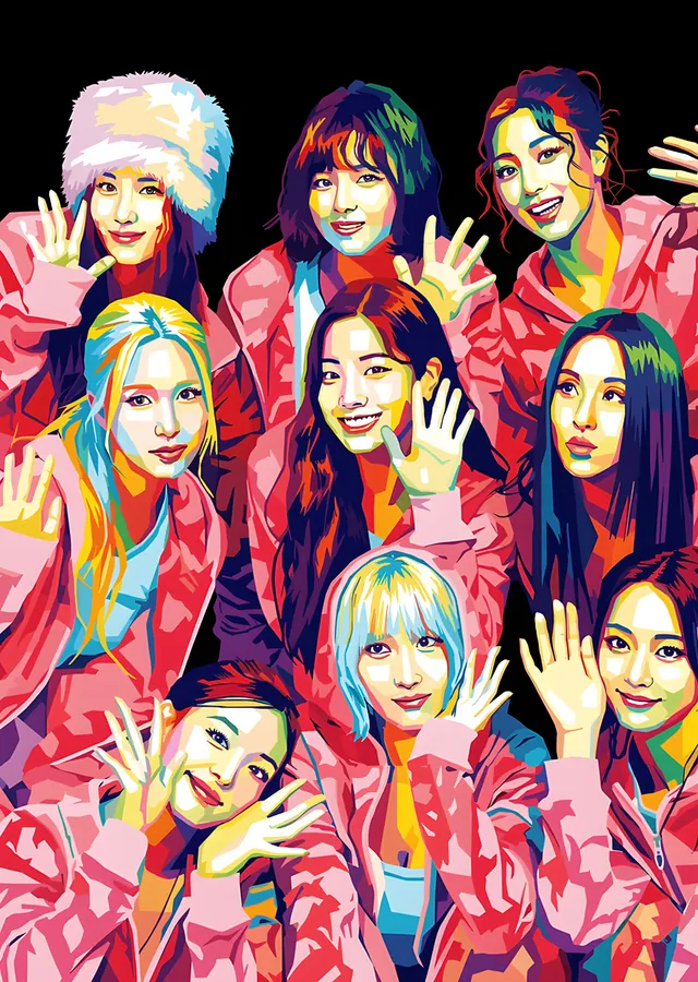 TWICE - Pastel Pop Art metal tablo