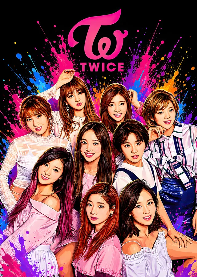 TWICE - Renk Sıçraması metal tablo