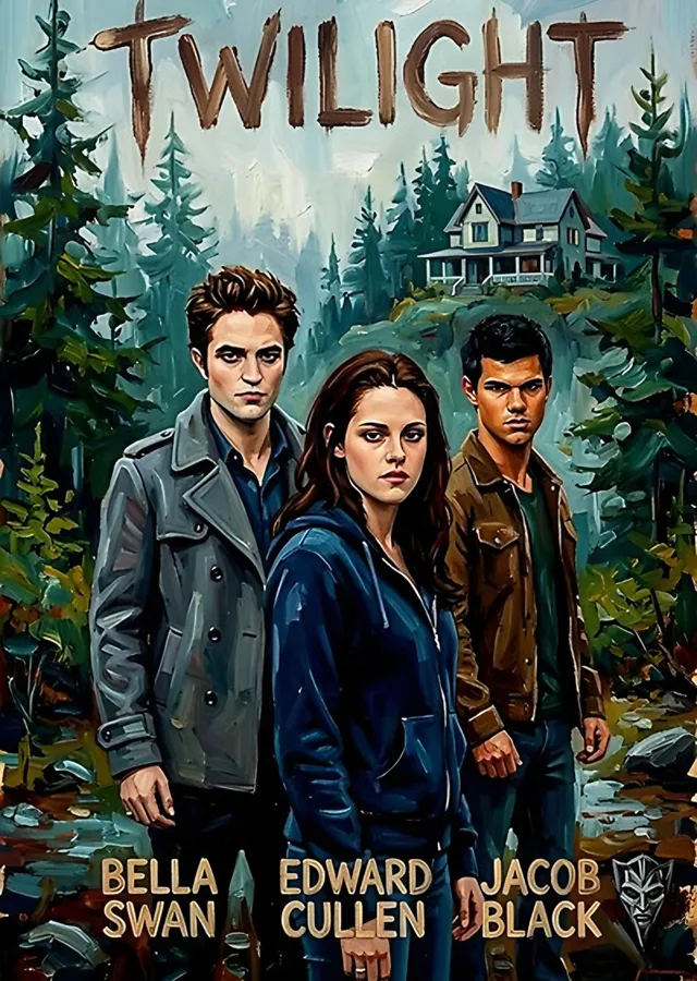 Twilight Bella Edward Jacob metal tablo