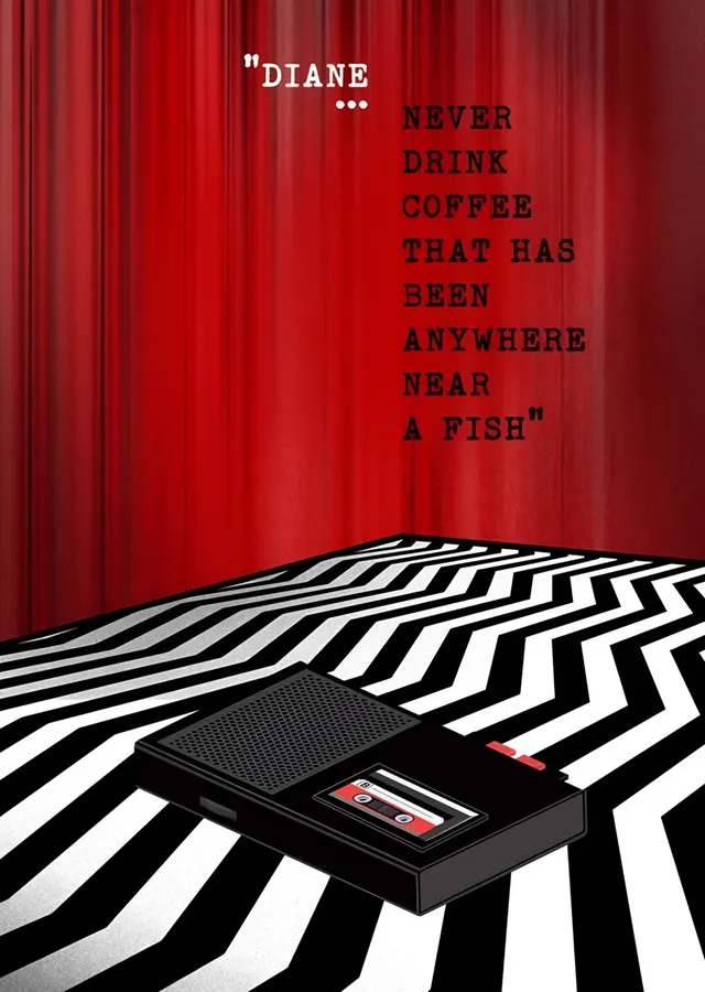 Twin Peaks - Diane Kayıt Cihazı metal tablo
