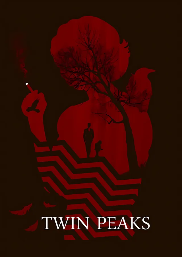 Twin Peaks - Kızıl Ağaç Silüeti metal tablo