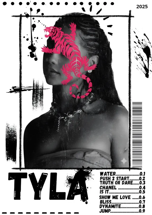 Tyla - Pembe Kaplan Şarkı Listesi metal tablo