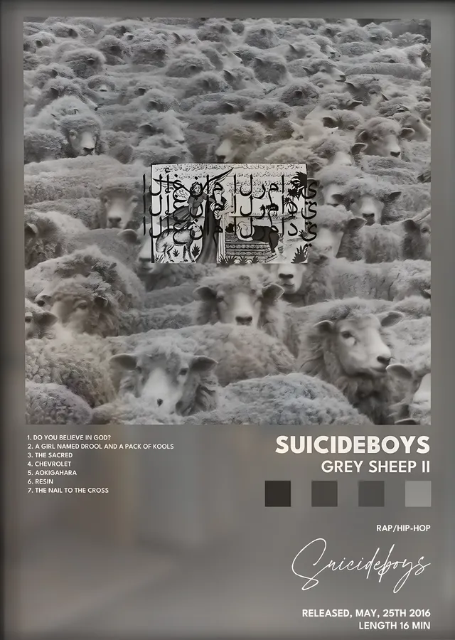 $uicideboy$: Grey Sheep II metal tablo