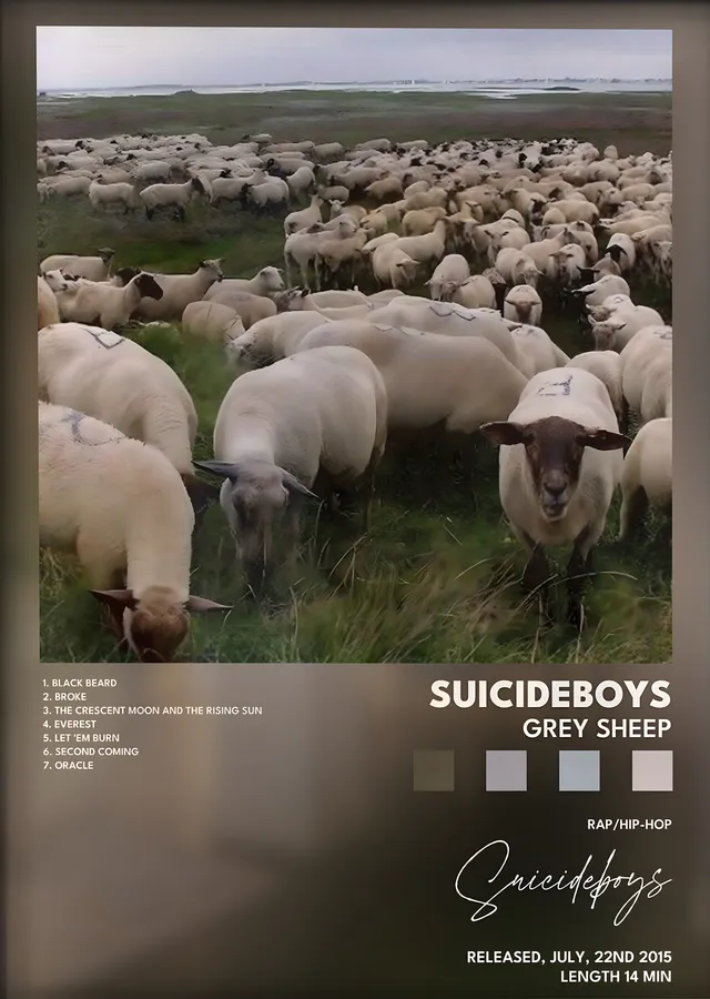 $uicideboy$: Grey Sheep metal tablo