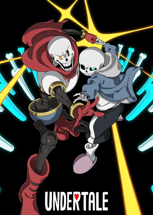 Undertale: Sans ve Papyrus'un Çatışması metal tablo