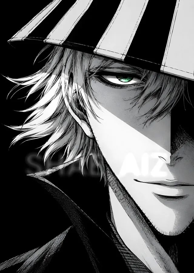 Urahara Kisuke - Çizgili Şapka metal tablo