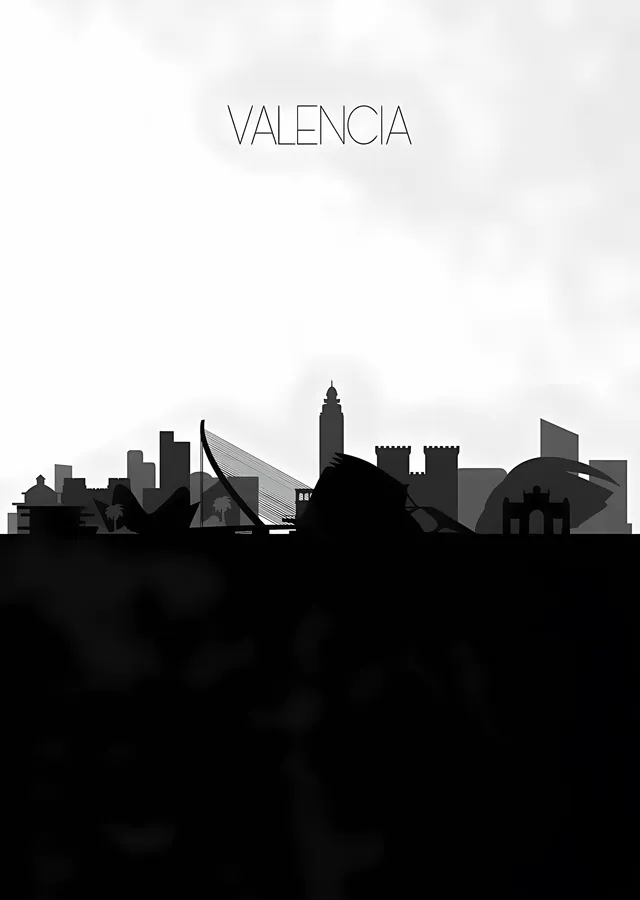 Valensiya Silueti metal tablo