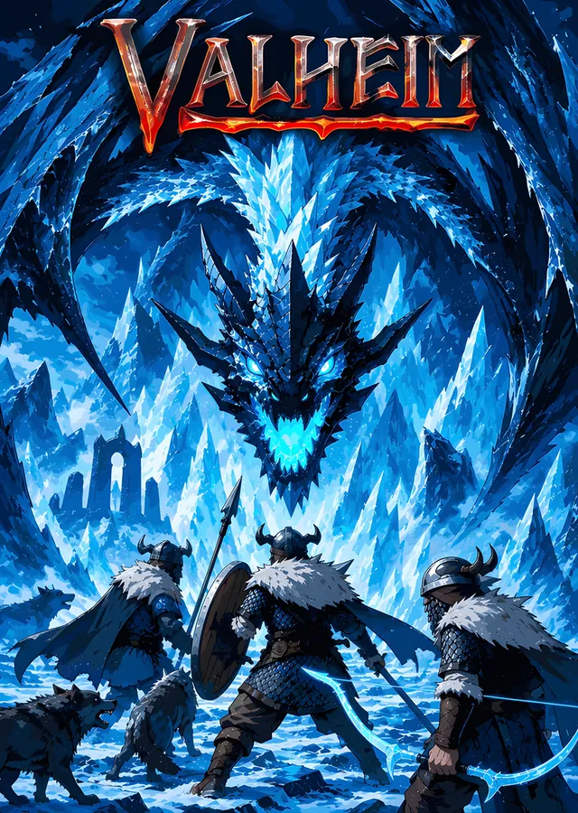Valheim: Buz Ejderhasına Karşı Vikingler metal tablo