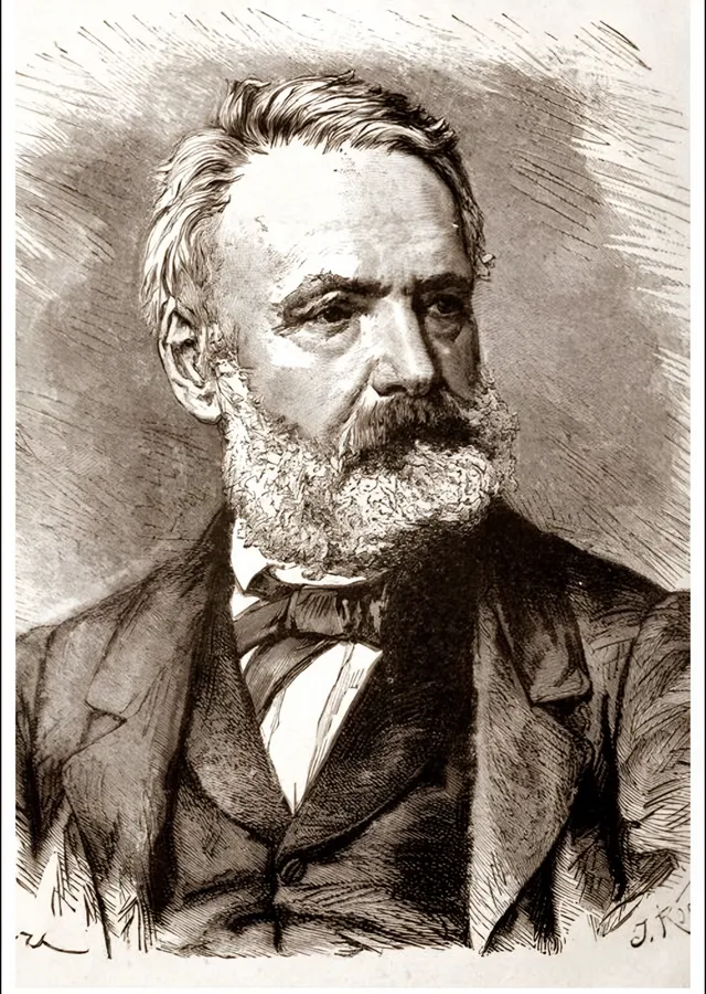 Victor Hugo: Gravür Portre metal tablo