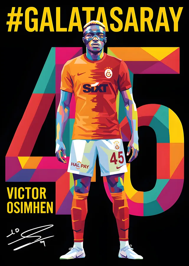 Victor Osimhen - 45 Numara metal tablo