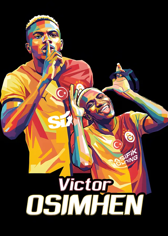 Victor Osimhen - Gol Sevinci Pop Art metal tablo