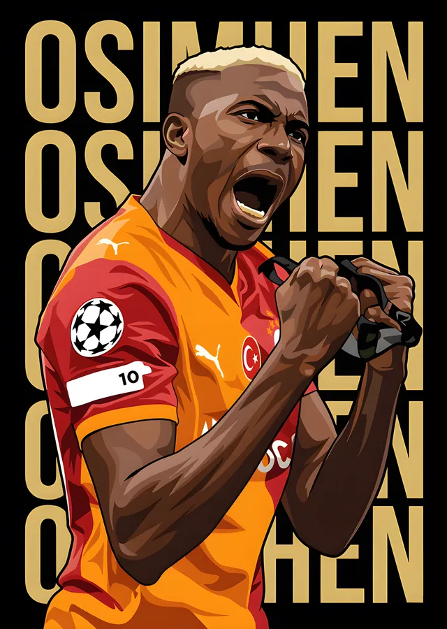 Victor Osimhen - Şampiyonlar Ligi metal tablo