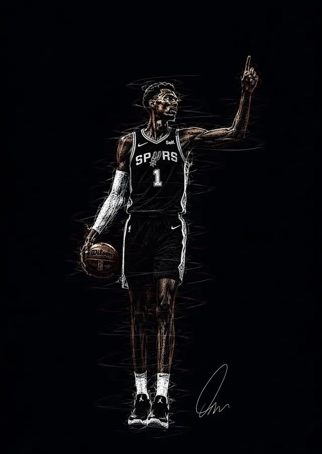 Victor Wembanyama: Sahada Duruş metal tablo