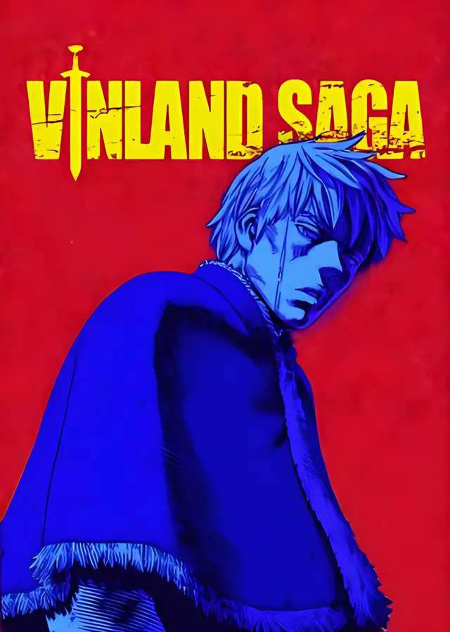 Vinland Saga: Kırmızı Zeminde Mavi Thorfinn metal tablo