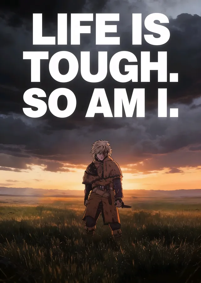 Vinland Saga: Life Is Tough So Am I metal tablo