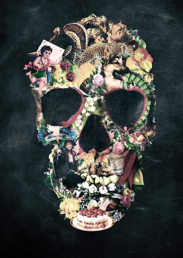 Vintage Skull metal tablo