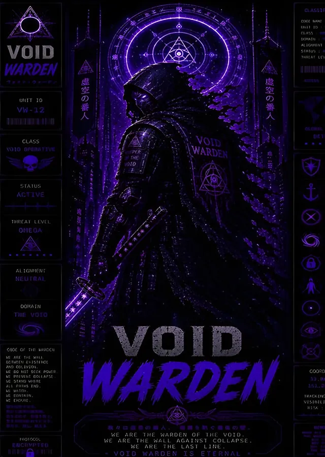 Void Warden Siber Muhafız metal tablo