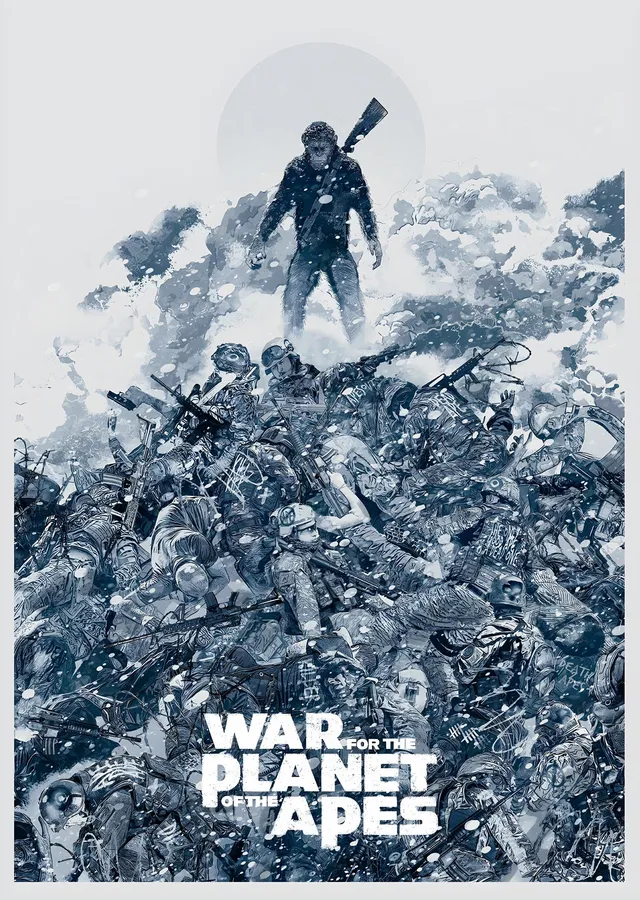 War for the Planet of the Apes Karlı Tepe metal tablo
