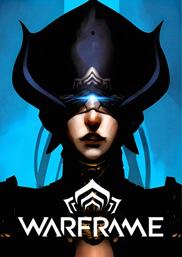 Warframe: Mavi Işıklı Lotus Portresi metal tablo