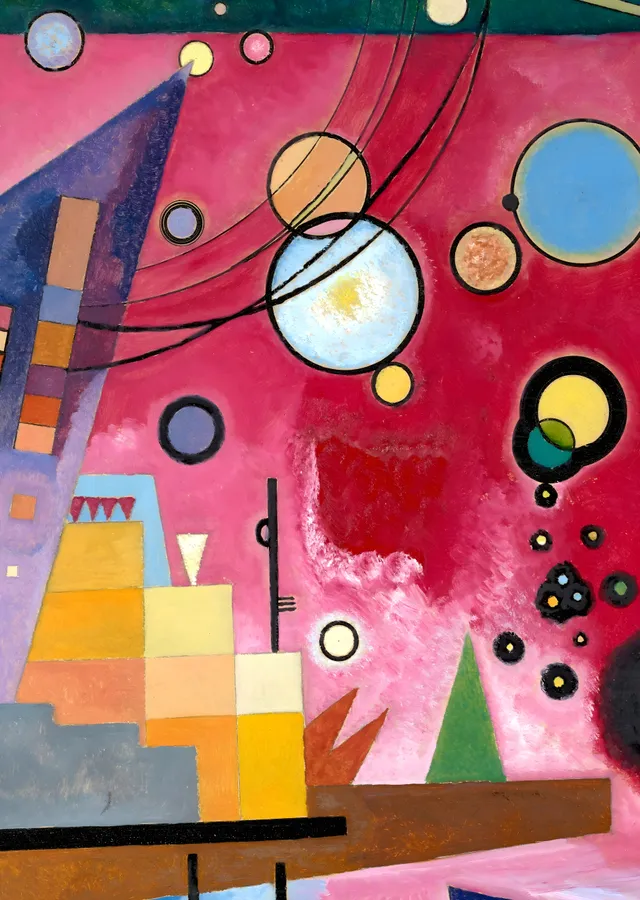 Wassily Kandinsky: Schweres Rot metal tablo
