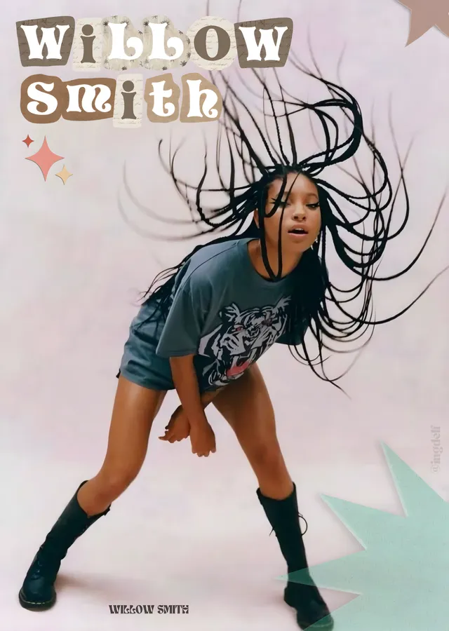 Willow Smith - Retro Tipografili Afiş metal tablo
