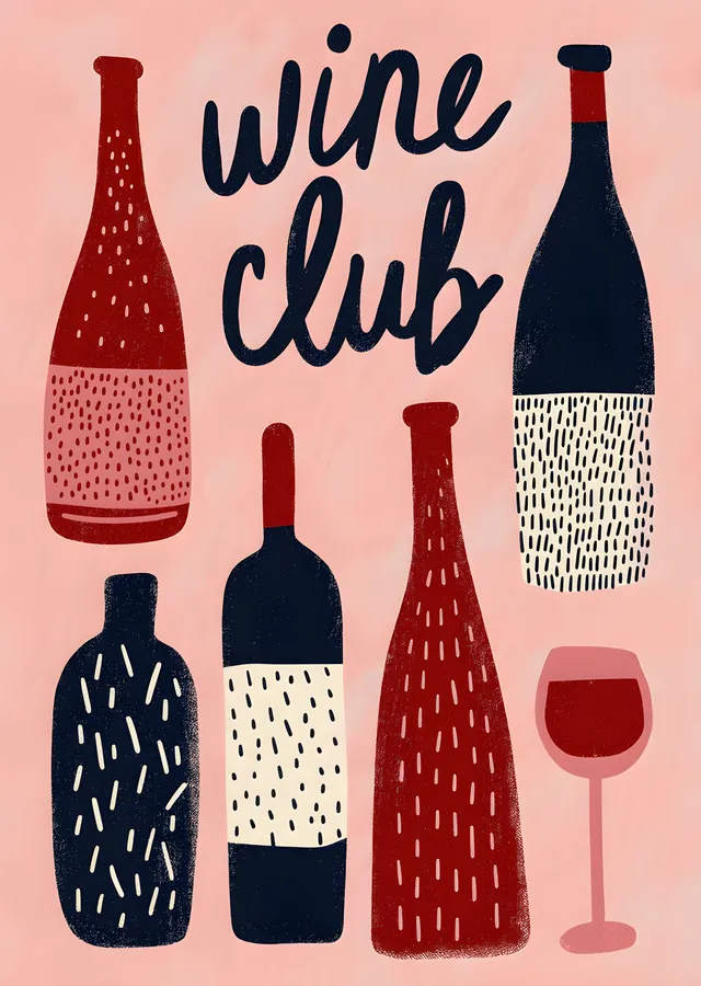 Wine Club metal tablo